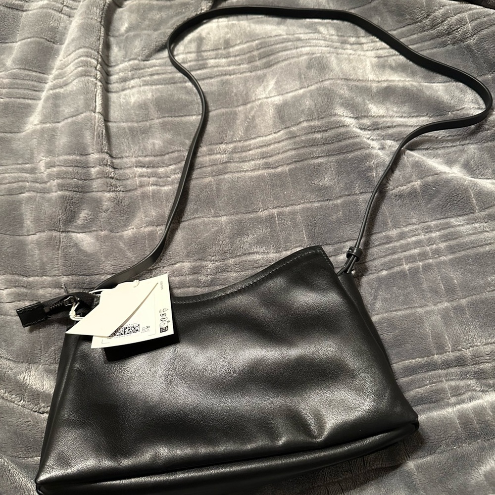 COS Black Leather Shoulder Bag